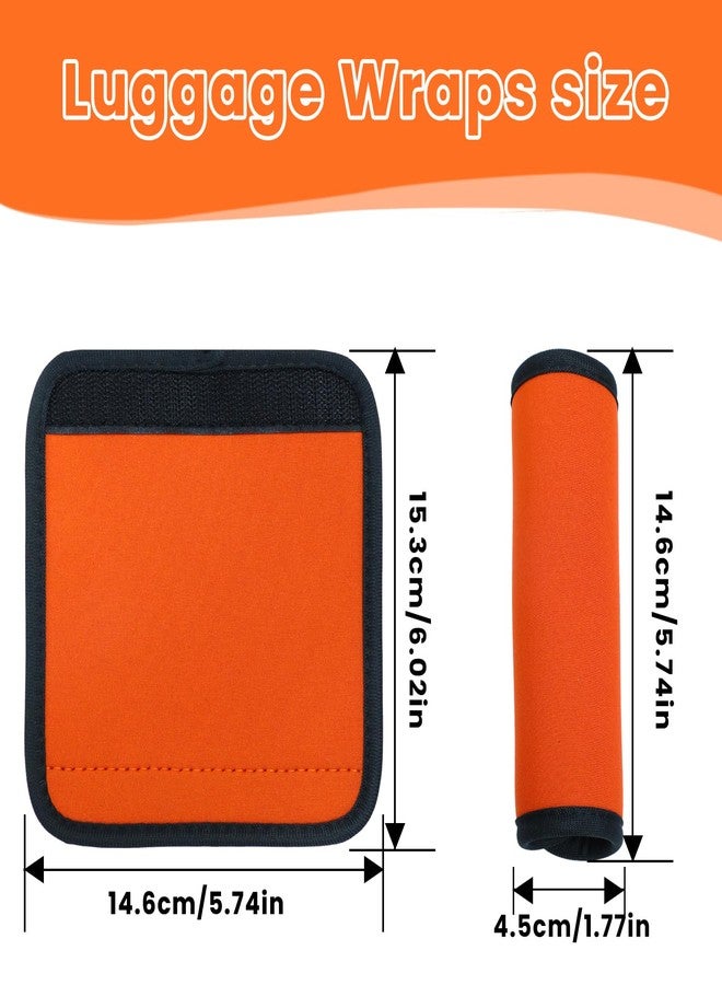 Gallipower 3 Pcs Suitcase Luggage Handle Wrap,Sleeve Handle Covers,Hand Bag Door Bucket,Suitcase Tags,Identifiers for Travel Accessories (Green,Orange,Black) - Image 2